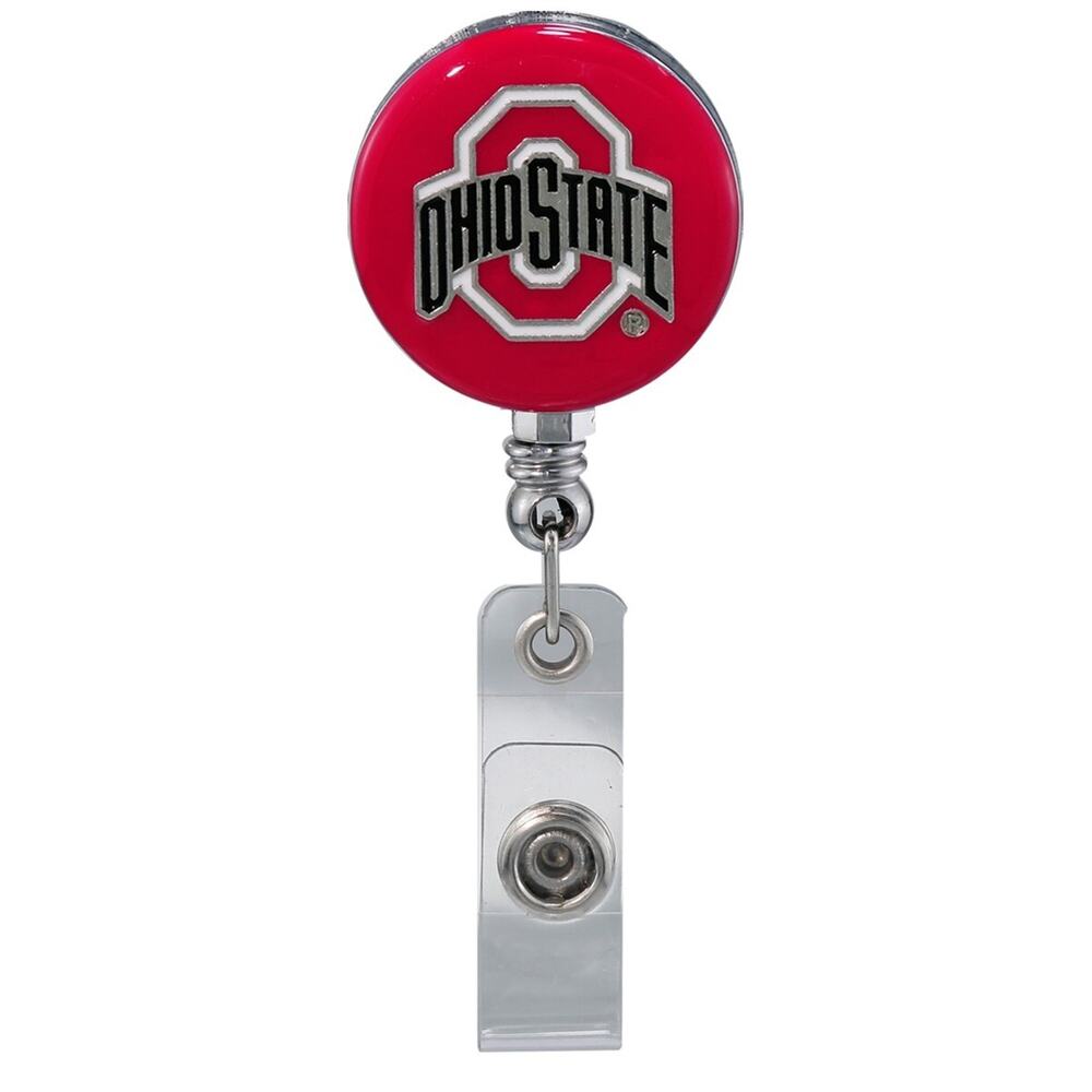 Ohio State Buckeyes Red Retractable Work ID Badge Reel Holder. NCAA